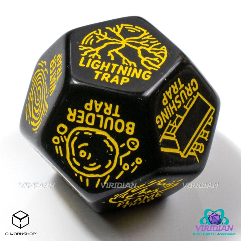 Viridian Jumbo Dice Trap Generator Die D12 Black