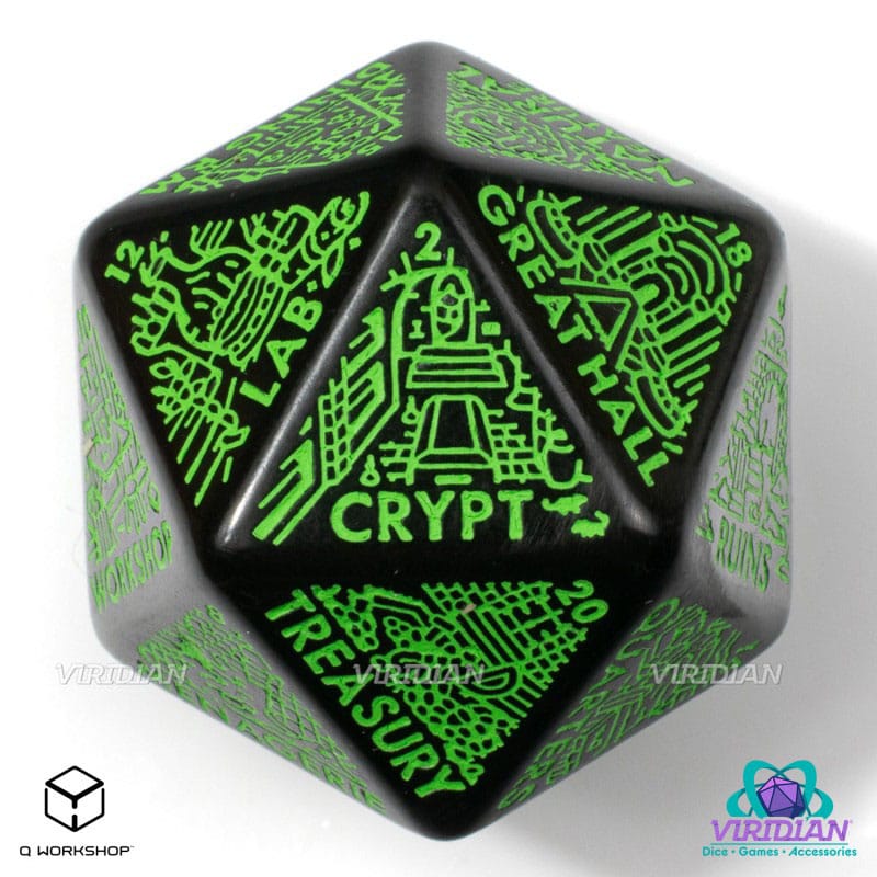 Viridian Jumbo Dice Dungeon Room Generator D20 Black