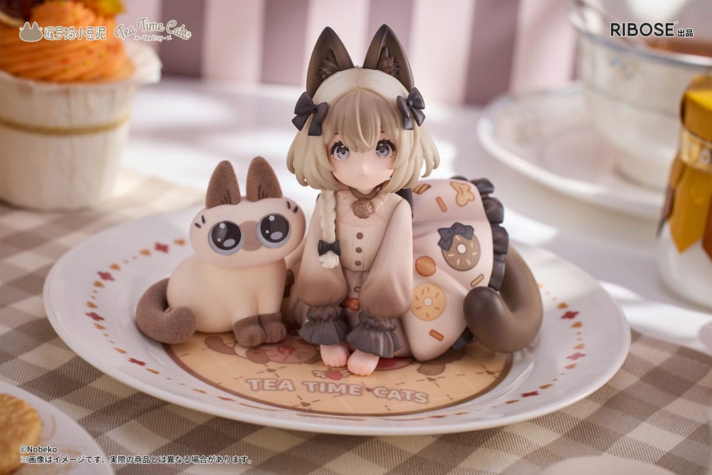 Decorated Life Collection PVC Statue Tea Time Cats x Siamese Cat Azuki-san Friendship Collaboration Exclusive Set 18 cm