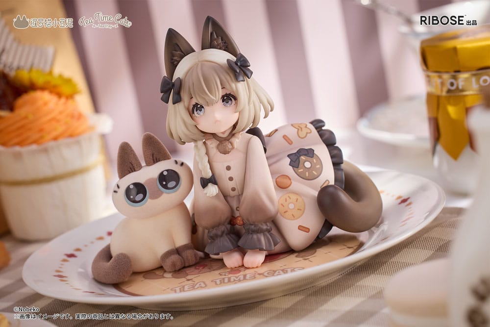 Decorated Life Collection PVC Statue Tea Time Cats x Siamese Cat Azuki-san Friendship Collaboration Exclusive Set 18 cm