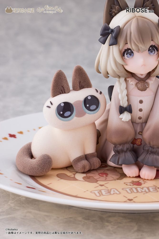 Decorated Life Collection PVC Statue Tea Time Cats x Siamese Cat Azuki-san Friendship Collaboration Exclusive Set 18 cm