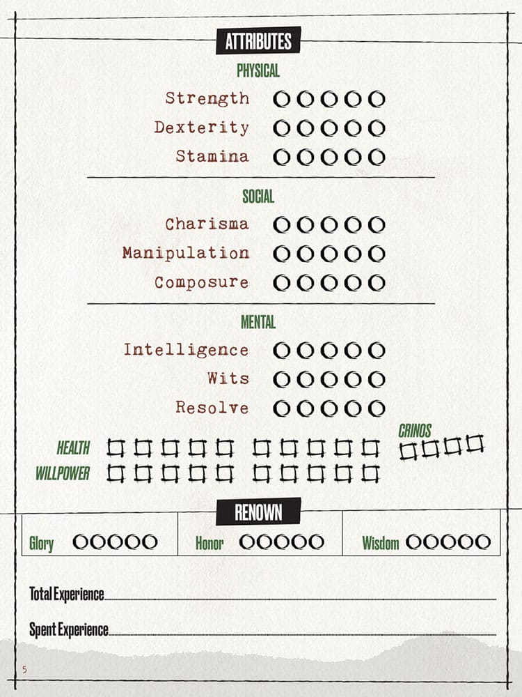 Werewolf: The Apocalypse 5th Edition RPG Journal Expanded Character Sheet Journal *Englische Version*
