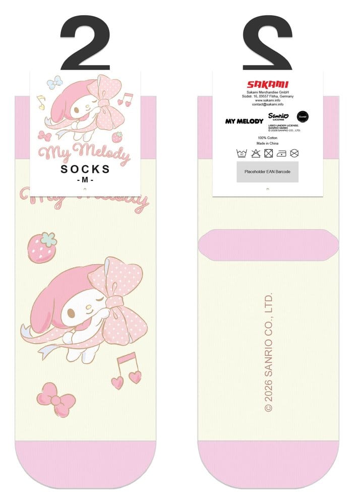 Sanrio Socks My Melody Big Ribbon Short 36-40