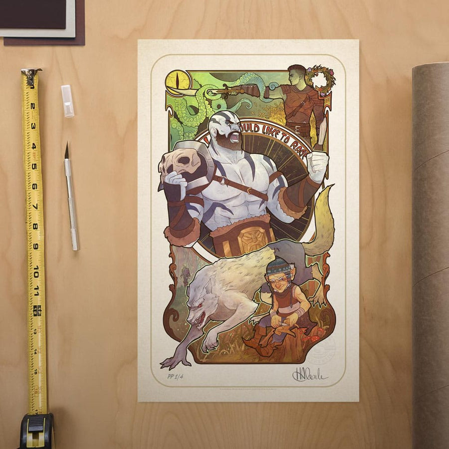 Critical Role Art Print Travis Willingham: 10th Anniversary Art Nouveau Illustrations 46 x 28 cm - unframed