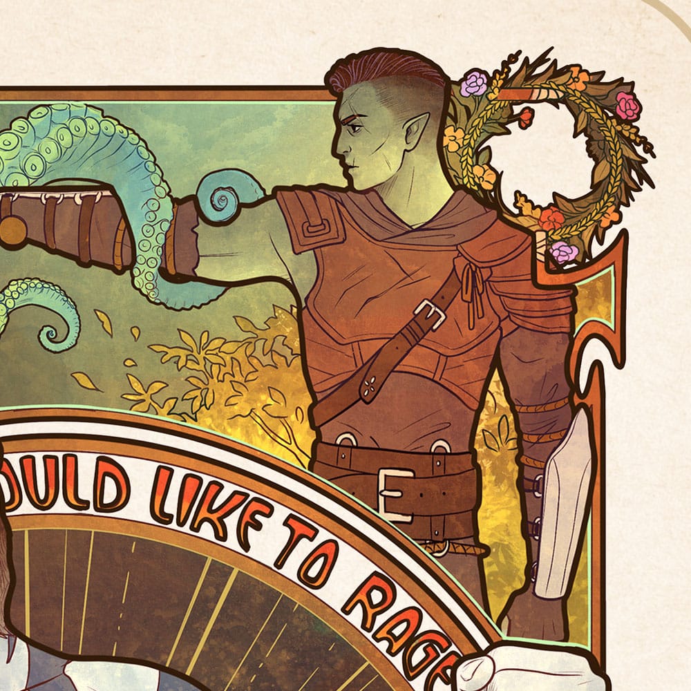 Critical Role Art Print Travis Willingham: 10th Anniversary Art Nouveau Illustrations 46 x 28 cm - unframed