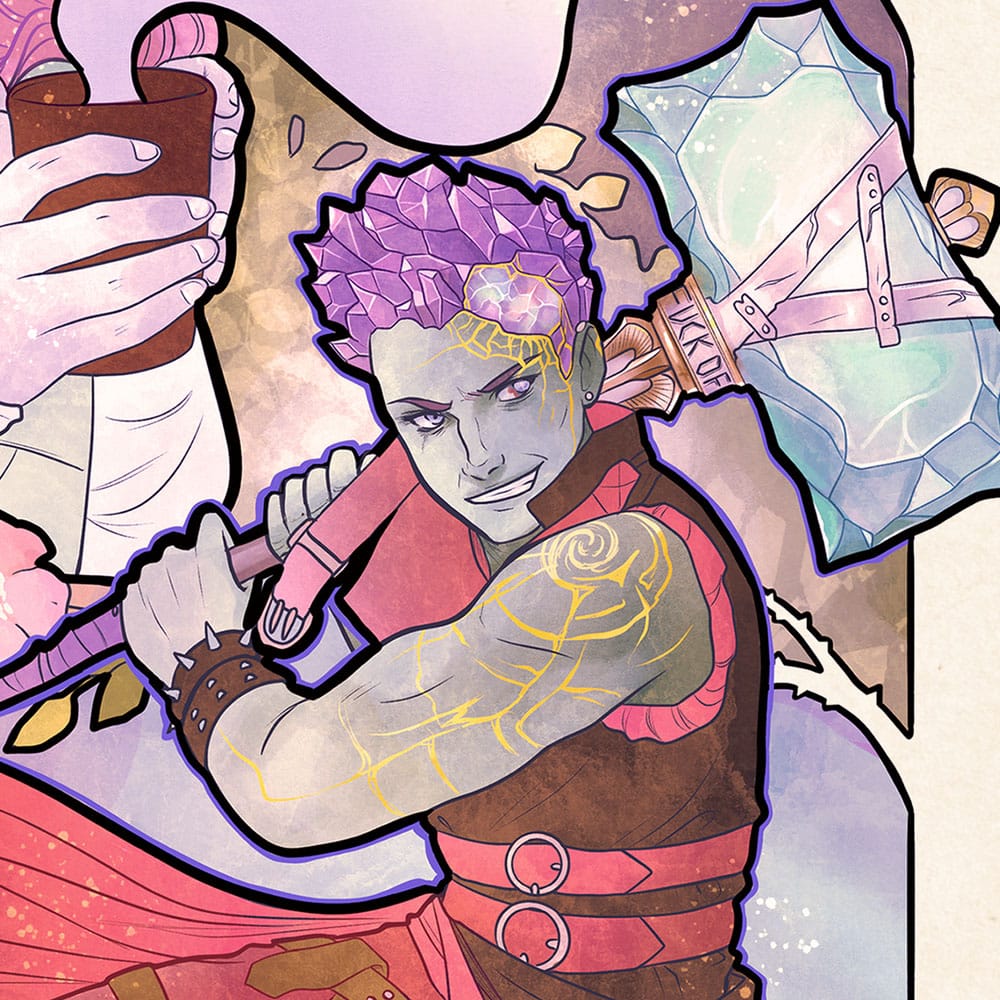 Critical Role Art Print Taliesin Jaffe: 10th Anniversary Art Nouveau Illustrations 46 x 28 cm - unframed