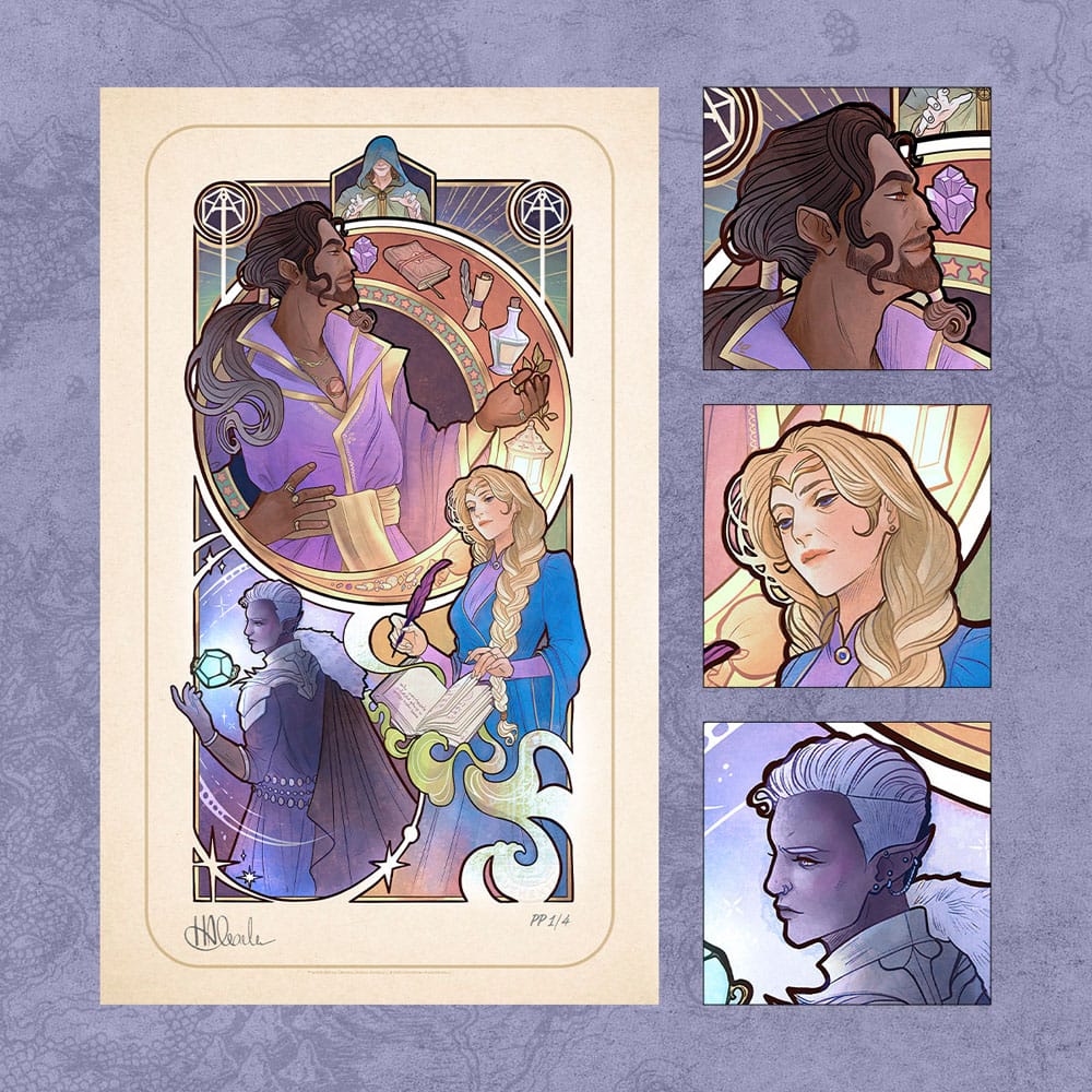 Critical Role Art Print 10th Anniversary Art Nouveau Illustrations 46 x 28 cm - unframed (Set of 8)