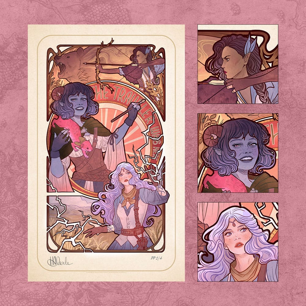 Critical Role Art Print 10th Anniversary Art Nouveau Illustrations 46 x 28 cm - unframed (Set of 8)