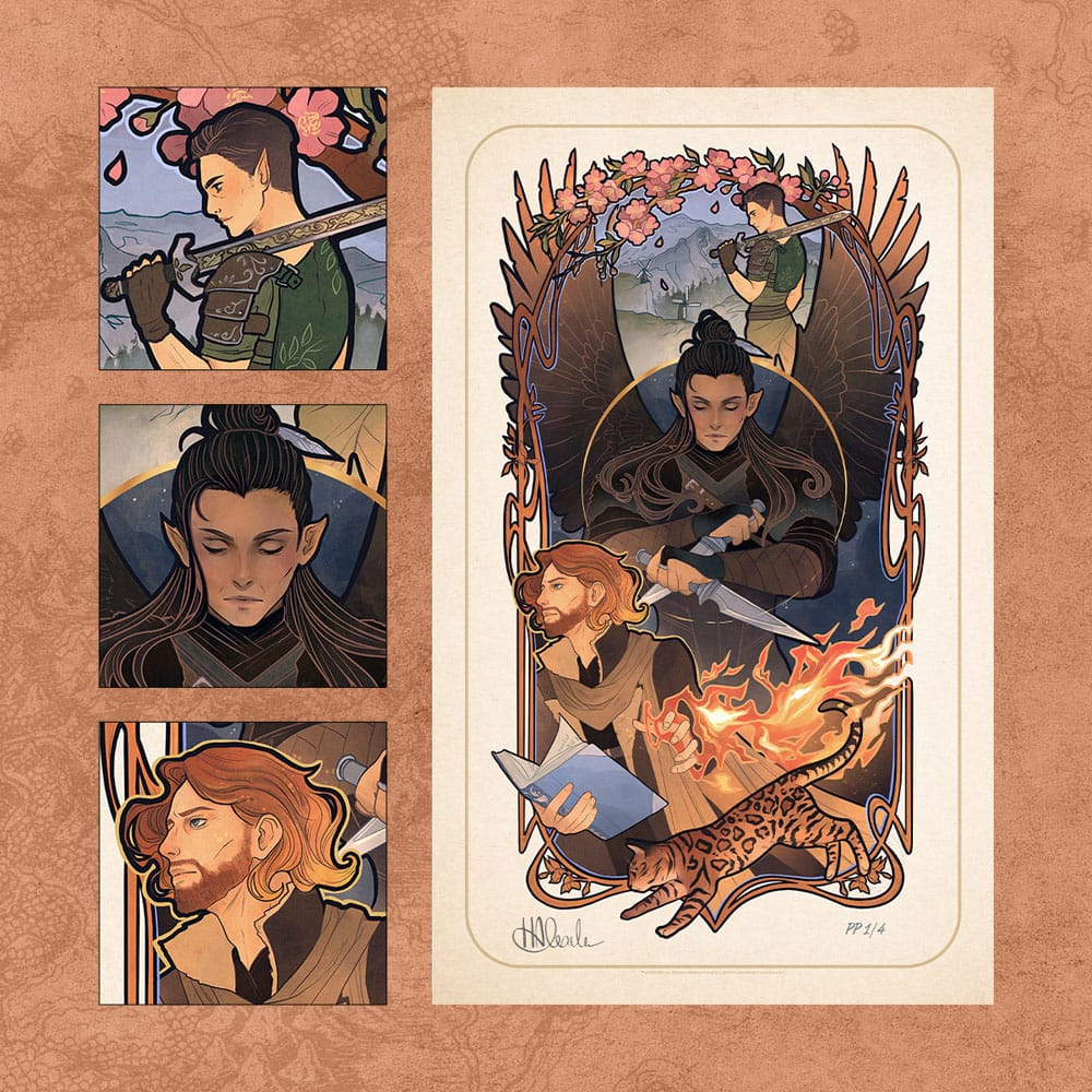 Critical Role Art Print 10th Anniversary Art Nouveau Illustrations 46 x 28 cm - unframed (Set of 8)