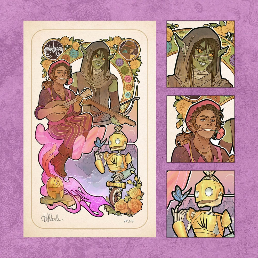Critical Role Art Print 10th Anniversary Art Nouveau Illustrations 46 x 28 cm - unframed (Set of 8)