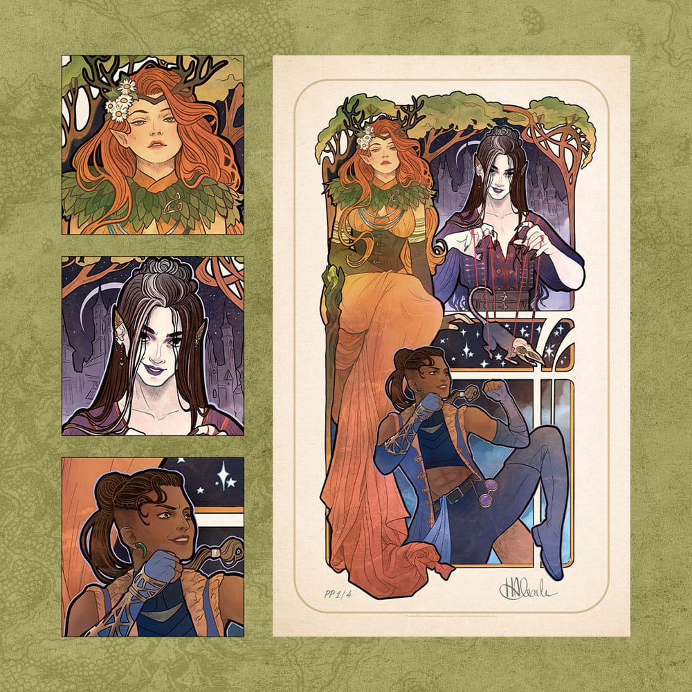 Critical Role Art Print 10th Anniversary Art Nouveau Illustrations 46 x 28 cm - unframed (Set of 8)