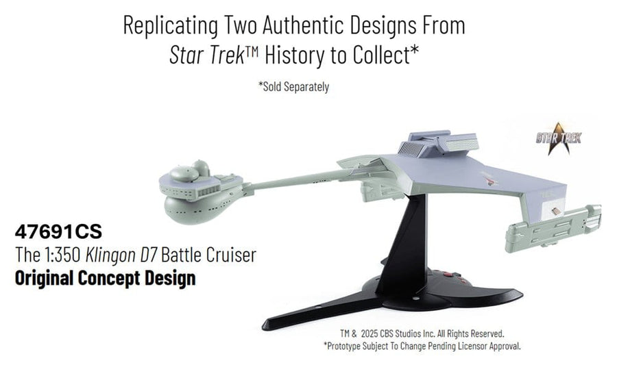 Star Trek TOS DieCast Replica 1/350 Klingon D7 Battle Cruiser Original Concept Design EU Exclusive 66 cm