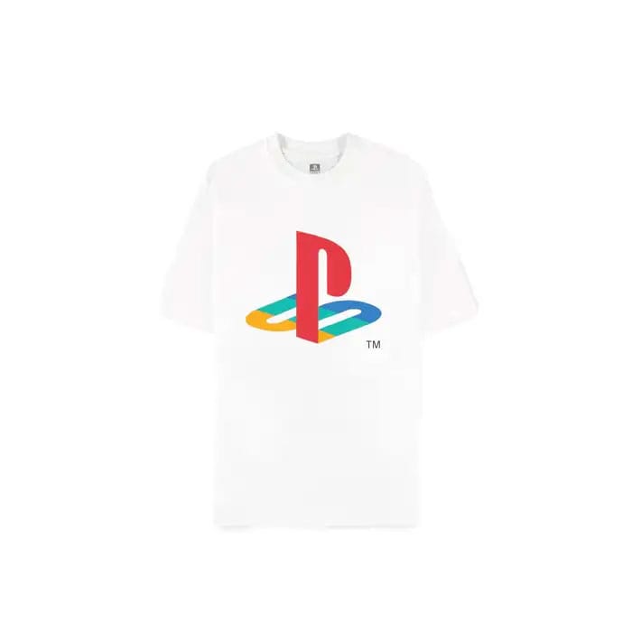 PlayStation T-Shirt Logo White Loose Fit Size L