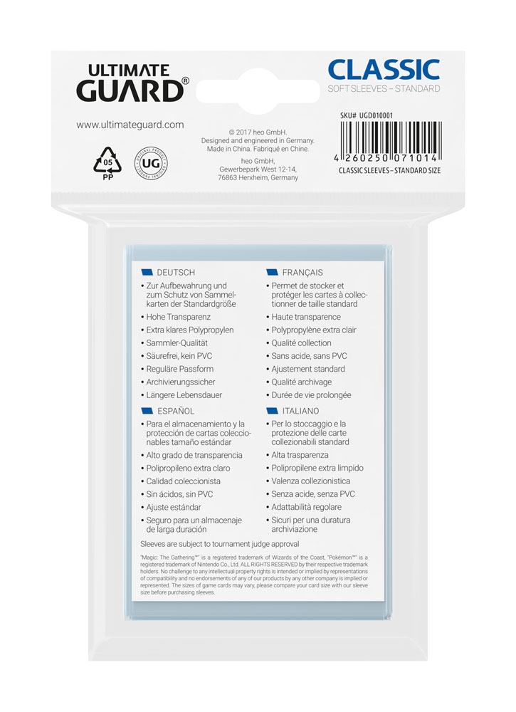 Ultimate Guard Classic Sleeves Standard Size (100)