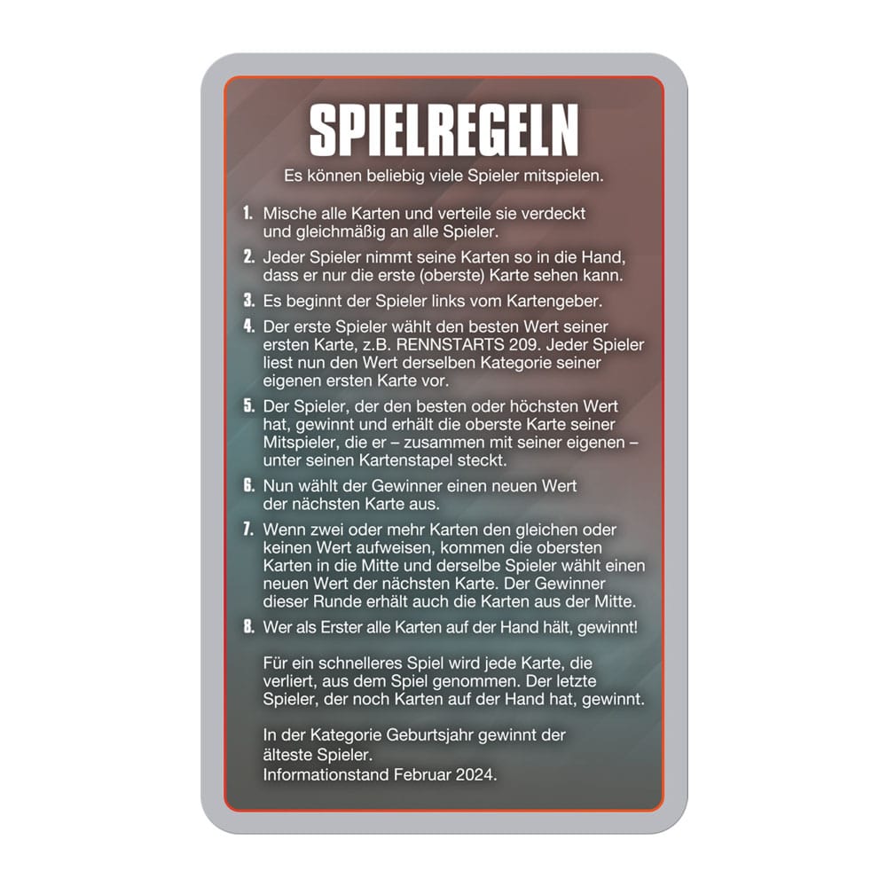Grand Prix Helden Card Game Top Trumps Collectables *German Version*