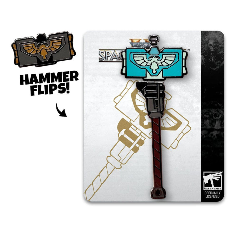 Space Marine 2 Pin Badge Thunder Hammer 5 cm