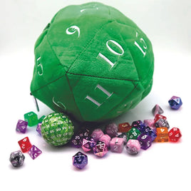 D20 Velvet Dice Bag (Lindorm) Green