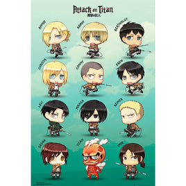 Chibi characters (Attack On Titan) Poster