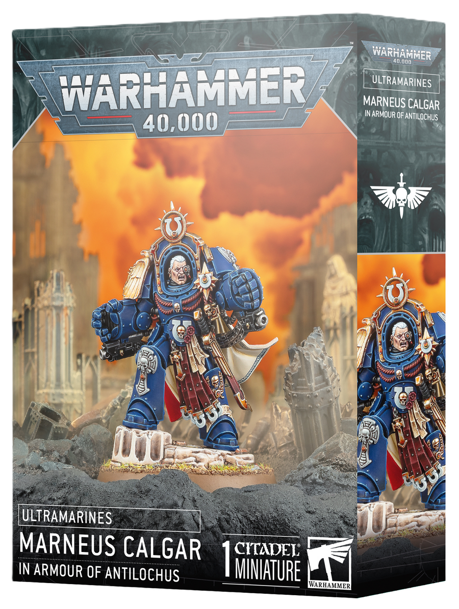 Space Marines - Ultramarines: Marneus Calgar in armour of Antilochus