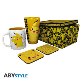 Pikachu  (Pokemon) Gift Set - Glas, mug, och underlägg