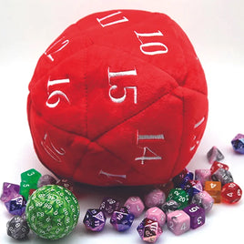 D20 velvet dice bag (Lindorm) Red