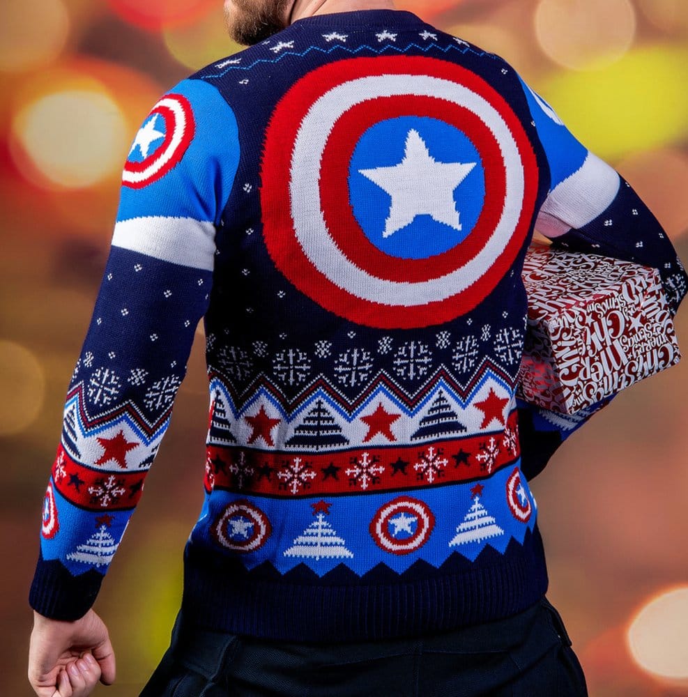 Captain America Christmas Sweater Size L