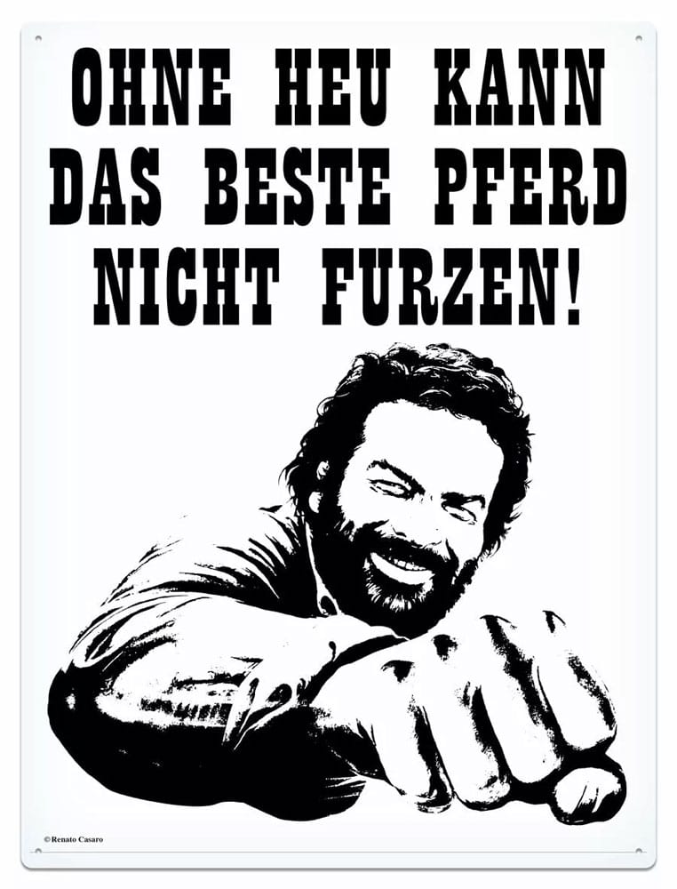 Bud Spencer Tin Sign Pferd Faust 30 x 40 cm