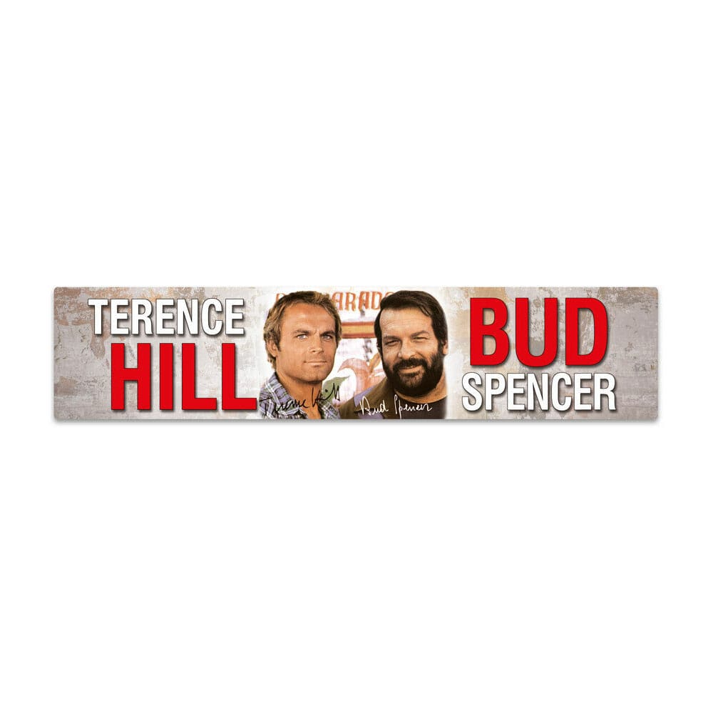 Bud Spencer & Terence Hill Tin Sign with Magnet Autogramm 16 x 3,5 cm