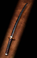 Demon Slayer: Kimetsu no Yaiba Proplica Replica 1/1 Nichirin Sword (Tanjiro Kamado) Kyojuro Rengoku´s Sword Gueard Ver. 88 cm