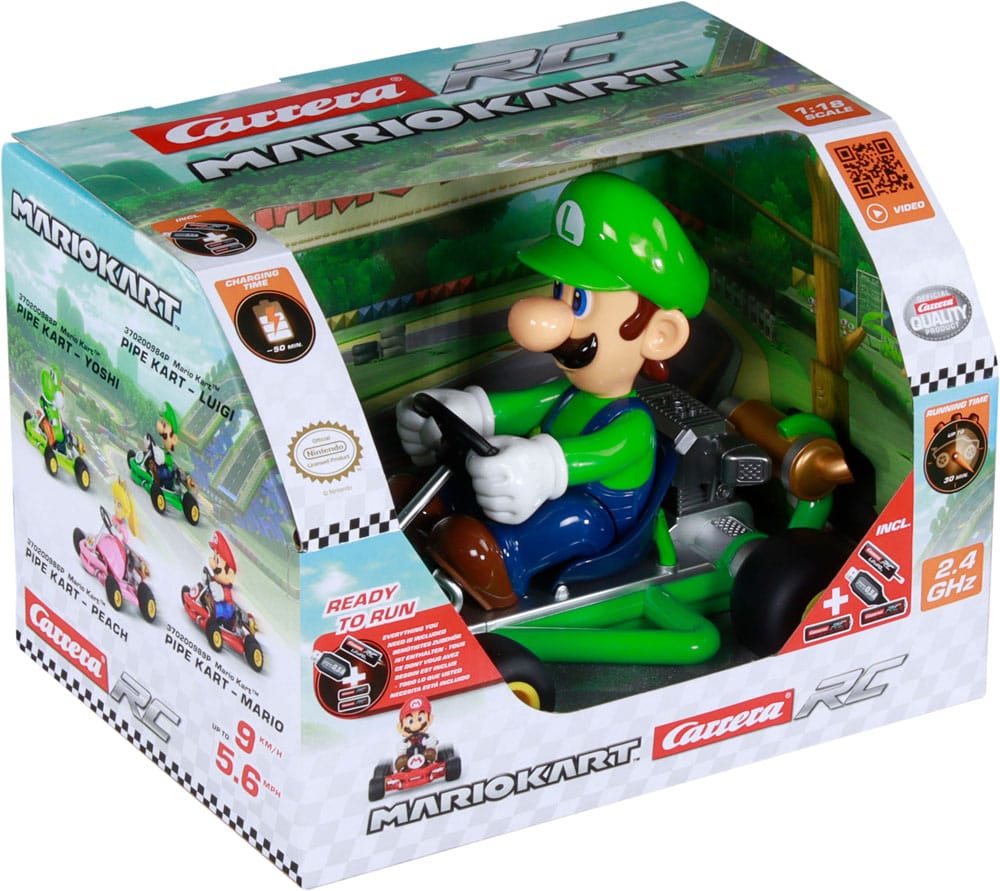 Super Mario Kart RC remote-controlled Car 1/18 2.4GHz Pipe Kart Luigi
