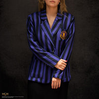 Wednesday Jacket Nevermore Academy Purple Striped Blazer Size L