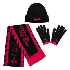 Squid Game Scarf, Beanie, Gloves Set Squid Game