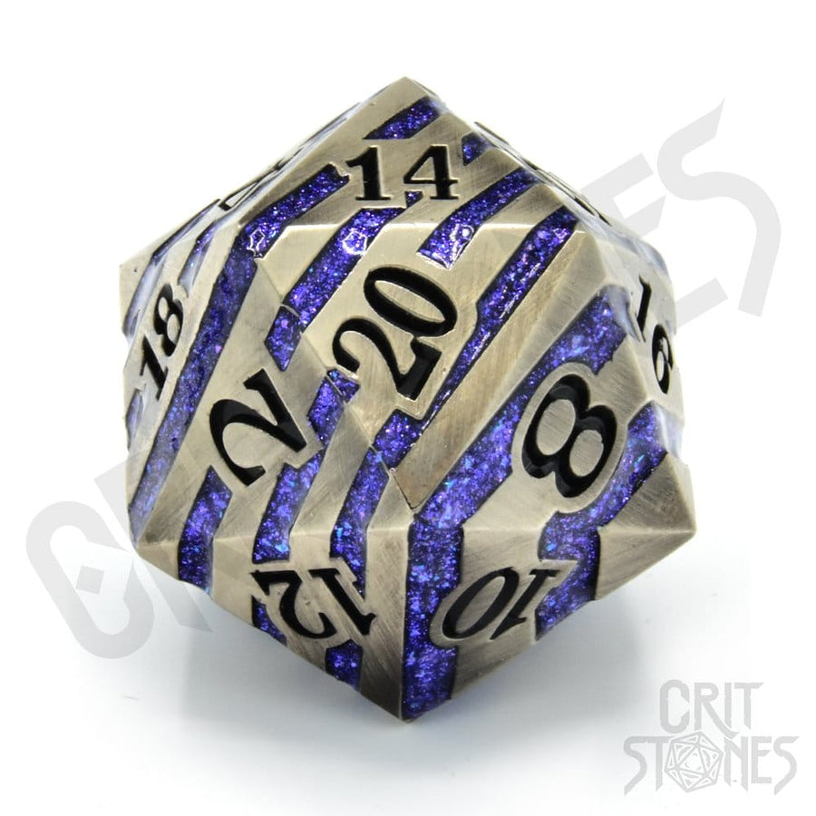 CritStones metal Dice D20 Engraved Elder 3 cm