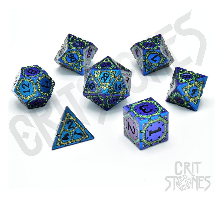 CritStones Metal Dice Set Twilight Grove (7)