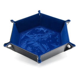 CritStones Folding Dice Tray Dragon Skin Edition Blue