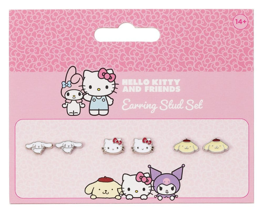 Sanrio Stud Earring Set Hello Kitty, Cinnamon Roll and Pompompurin
