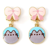 Pusheen Drop Earrings Pink Bows