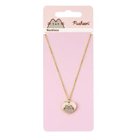 Pusheen Pendant & Necklace Pink and Gold Heart