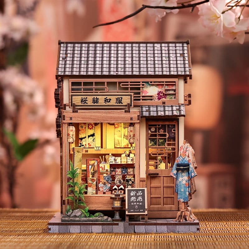 Miniature House Model Kit Sakura O Kimono Shop 19 x 14 cm