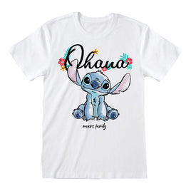 Lilo & Stitch T-Shirt Ohana Means Family White Size L