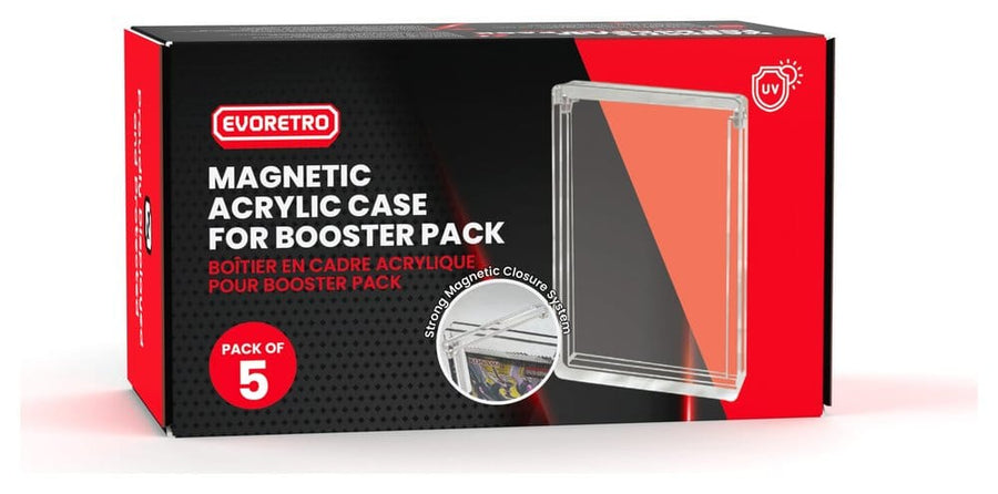 Evoretro Acrylic Display Case 5-Pack for Booster Packs
