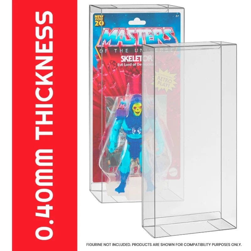 PET Protectors 10-Pack for Masters of the Universe Origins Power Posing (Carded) Box Figures