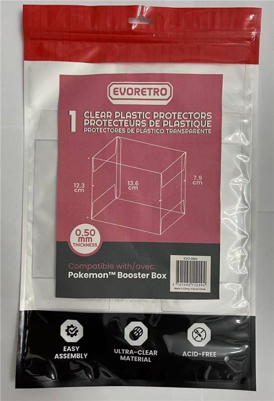 Evoretro PET Display Case Protector for Pokémon Booster Box (1-Pack)