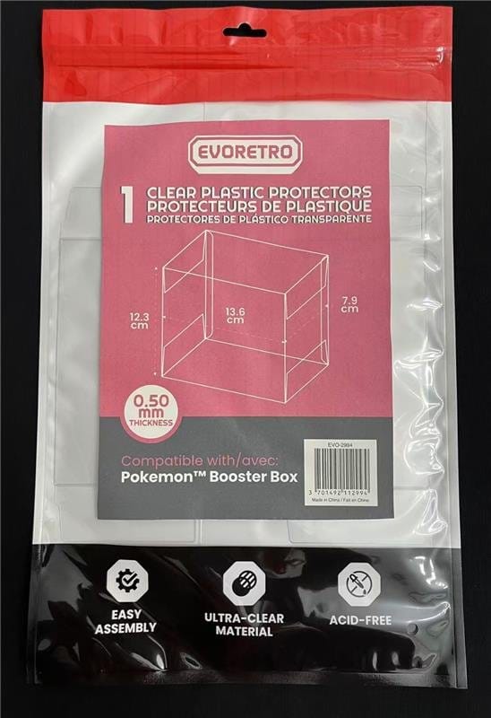 Evoretro PET Display Case Protector for Pokémon Booster Box (1-Pack)