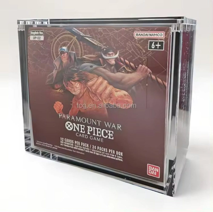 Evoretro Acrylic Display Case for Bandai One Piece TCG Larger Booster Box (OP-02)