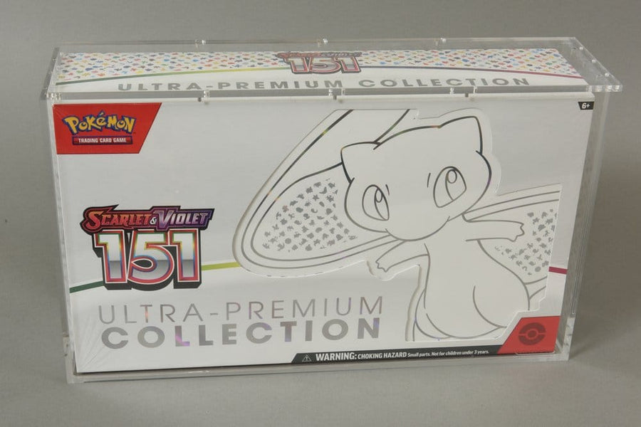 Evoretro Acrylic Display Case for Pokemon 151 UPC Box and Mega Charizard X UPC Box 23 x 39 cm