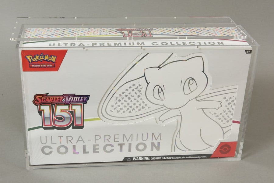 Evoretro Acrylic Display Case for Pokemon 151 UPC Box and Mega Charizard X UPC Box 23 x 39 cm