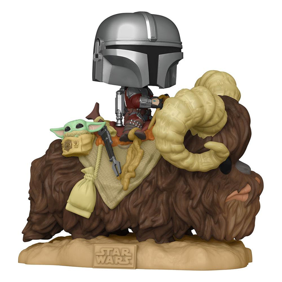 Star Wars The Mandalorian POP! Deluxe Vinyl Figure The Mandalorian on Wantha with Child in Bag 9 cm