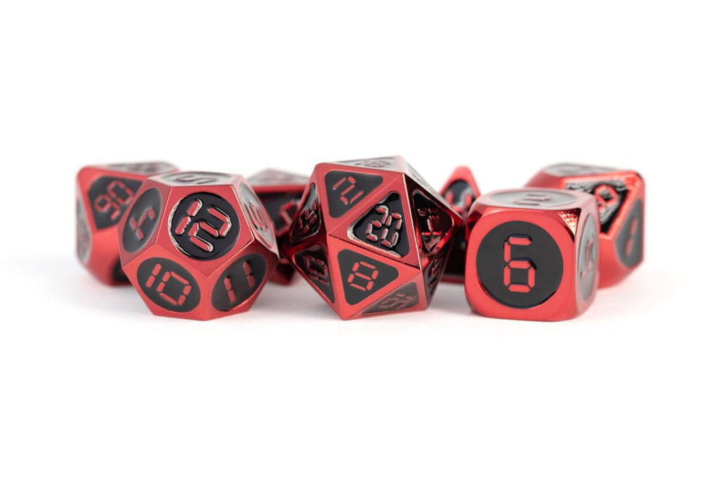 FanRoll  Dice Set Red with Black Enamel (7)