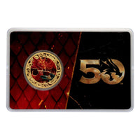 Dungeons & Dragons Collectable Coin 50th Anniversary with Colour Print 24k Gold Plated Edition 4 cm